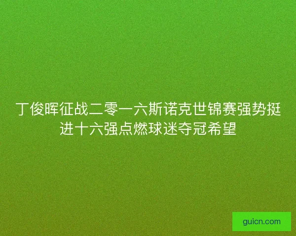 丁俊晖征战二零一六斯诺克世锦赛强势挺进十六强点燃球迷夺冠希望